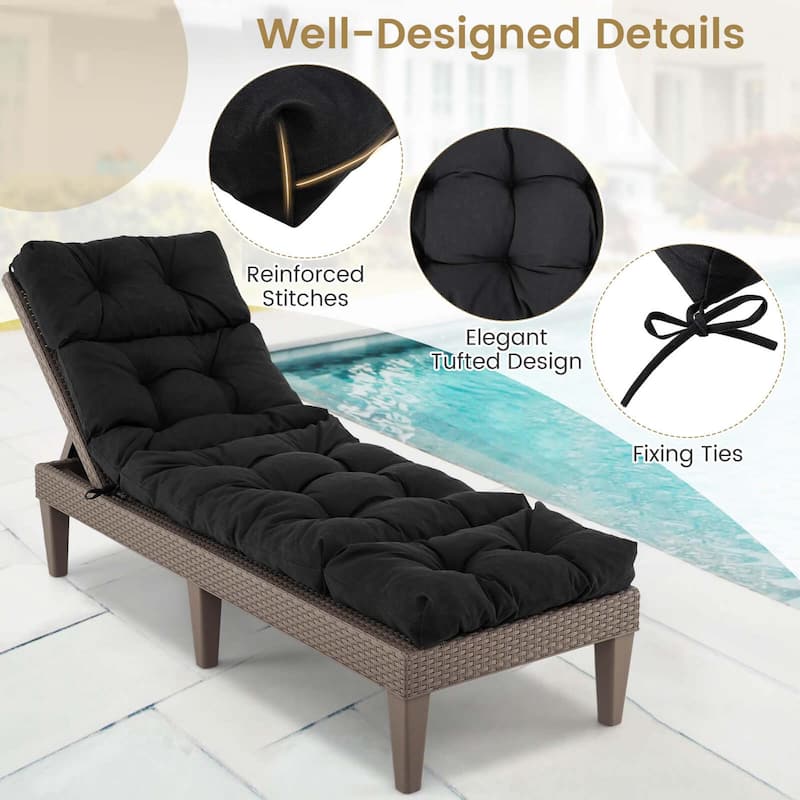 Gymax 73'' Lounge Chaise Cushion Padded Recliner Cushion