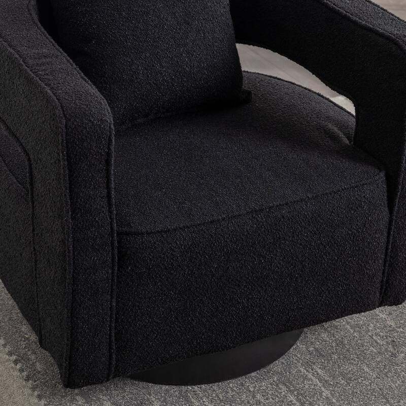 29"W Boucle Upholstered Swivel Armchair Single Sofa
