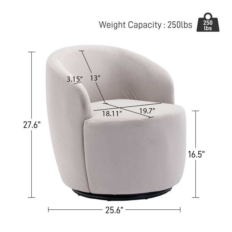 Ouyessir Modern Teddy Upholstered Swivel Barrel Chair(Set of 2)