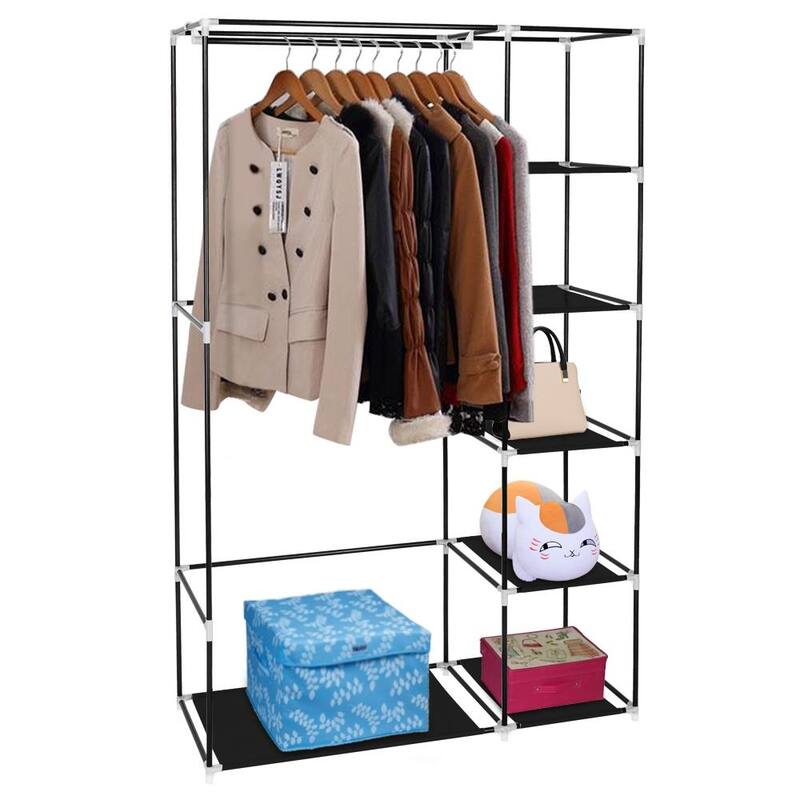 68" Portable Clothes Closet Non-woven Fabric Organizer Closet