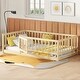 preview thumbnail 13 of 20, Twin Size Floor Bed, Montessori Floor Bed with Fence and Door, Kids Montessori Bed Twin Size