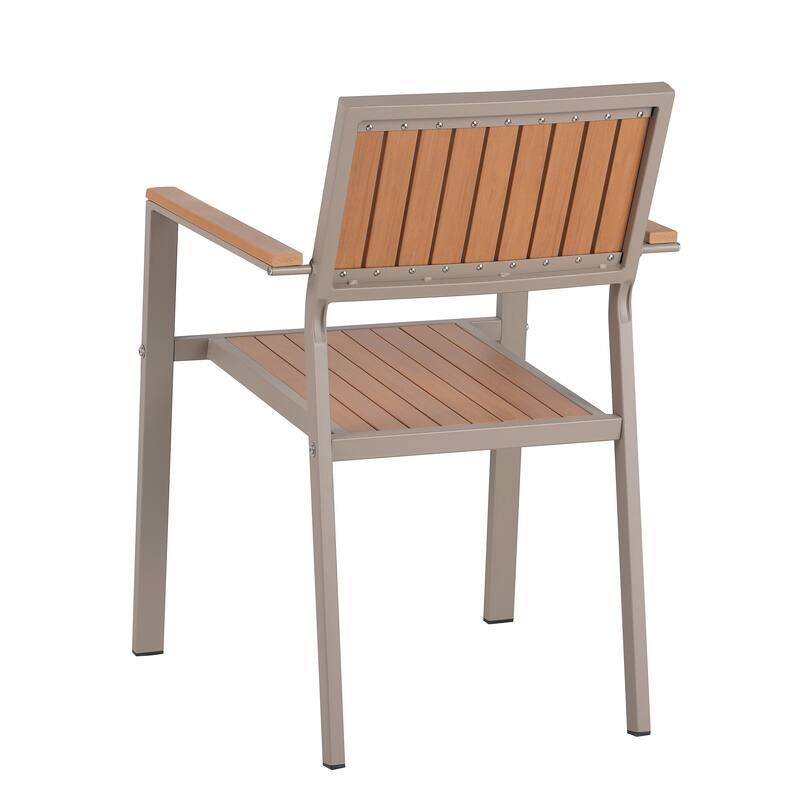 Outdoor Dining Set with 6 Chairs and X-Shaped Legs Extendable Table, Aluminum Patio Dining Table Set