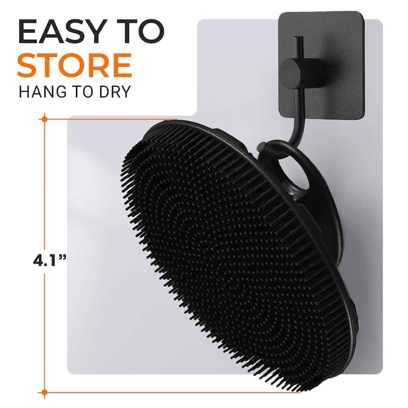 Cheer Collection Silicone Body Scrubber With Soft Bristles And Hanging Hole