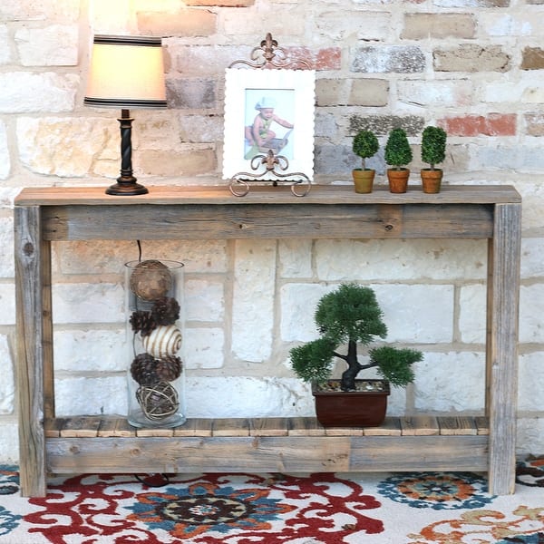 Rustic Reclaimed Wood Entryway Console Table - 46Lx8Wx28H - Bed Bath ...