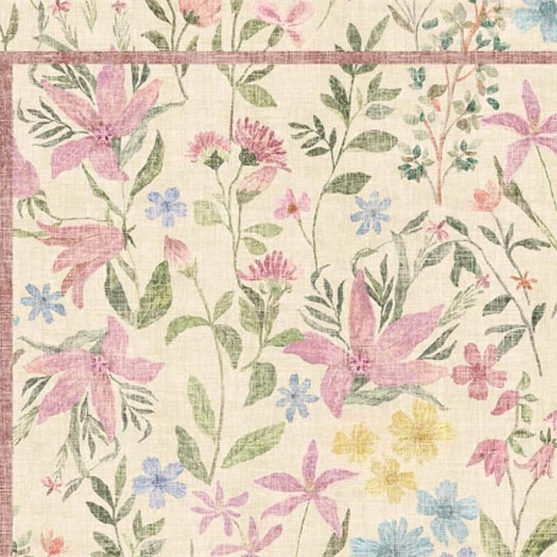 HomeRoots Floral Traditional Rectangle Area Rug