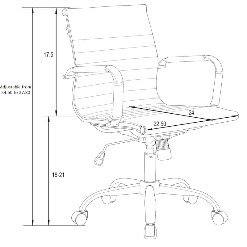 Modern Soft Pad Office Chair with Steel Frame, Adjustable Tilt Lock, Swivel Base and Rolling Casters