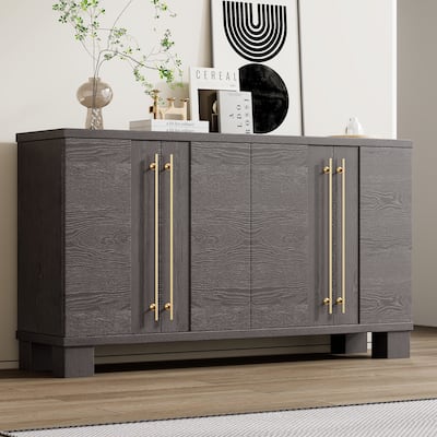 Minimalist Sideboard with Adjustable Shelves and Gold Handles