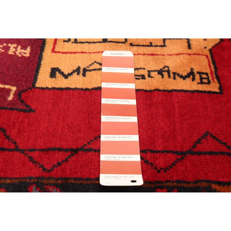 ECARPETGALLERY Hand-knotted Teimani Red Wool Rug - 3'2 x 6'2