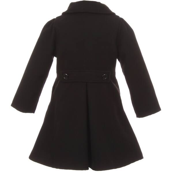 Shop Flower Girls Winter Clothes Long Coat Outerwear Black
