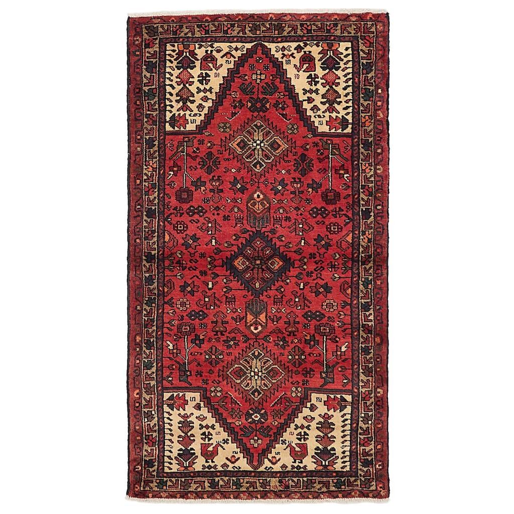 ECARPETGALLERY Hand-knotted Andelz Red Wool Rug - 3'3 x 6'0