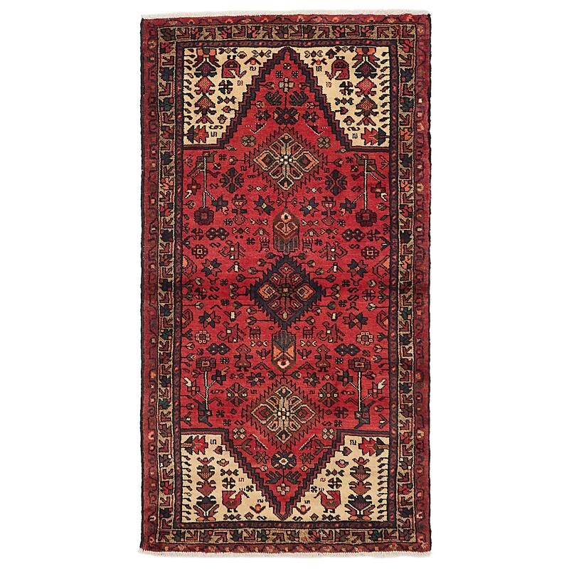 ECARPETGALLERY Hand-knotted Andelz Red Wool Rug - 3'3 x 6'0