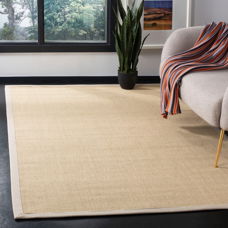 SAFAVIEH Natural Fiber Alleen Casual Border Sisal Rug - 8' x 10' - Natural/Ivory