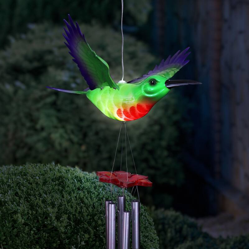 Exhart Solar WindyWings Bird Wind Chime, 10 by 9 Inches
