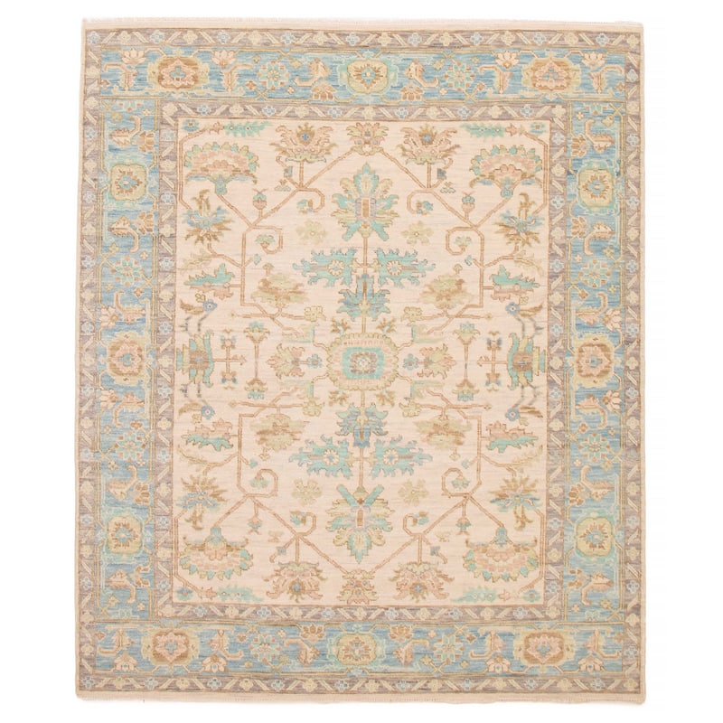 ECARPETGALLERY Hand-knotted Modern Oushak Ivory Wool Rug - 8' 2" x 9' 11" - Ivory - 8' 2" x 9' 11" - Rectangle