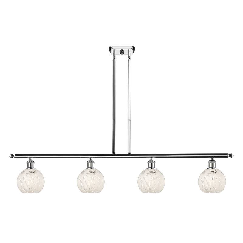 Innovations Lighting 516-4I-9-48-White Mouchette-Indoor Pendant White - Polished Chrome / White Mouchette