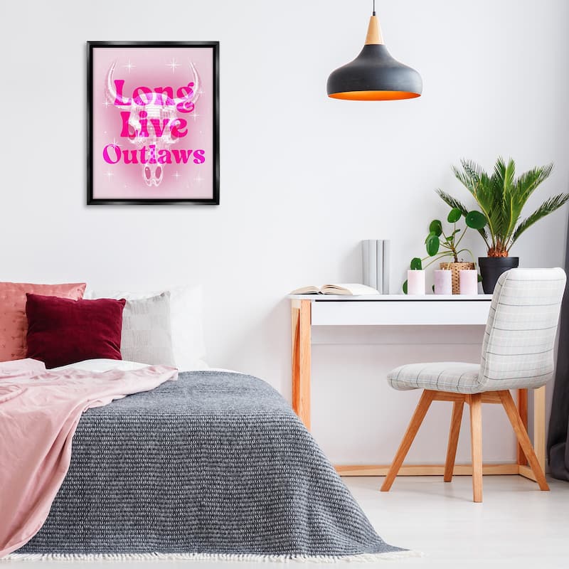 Stupell Glam Long Live Outlaws Framed Floater Canvas Wall Art Design By Lil' Rue