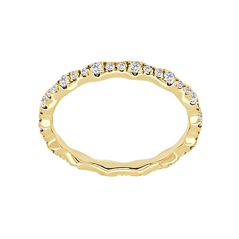 Auriya 14k Gold Lab Grown Round Diamond Scallop Eternity Band 0.25 ct. tw. (F-G, VS) - 7.5 - Yellow