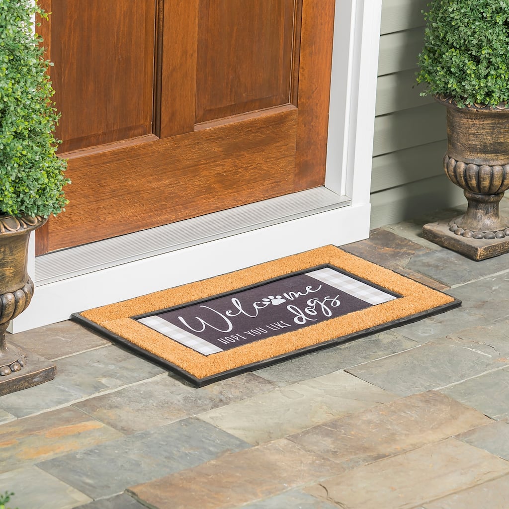22 in. x 10 in. Dogs and Check Sassafras Switch Mat