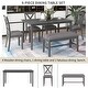 preview thumbnail 3 of 21, Dining Table Set Dining Table, 4 Fabric Chairs, Bench included
