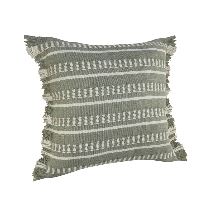 HomeRoots 24" X 24" Green Zippered Coastal Indoor Outdoor Throw Pillow - 24" x 24"
