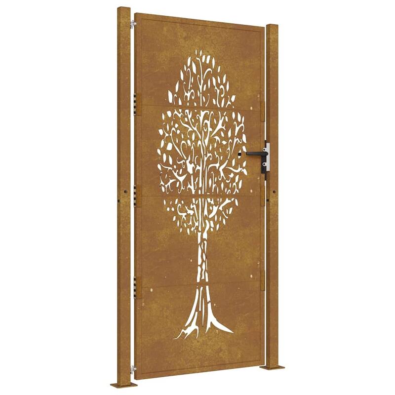 vidaXL Garden Gate Corten Steel Tree Design
