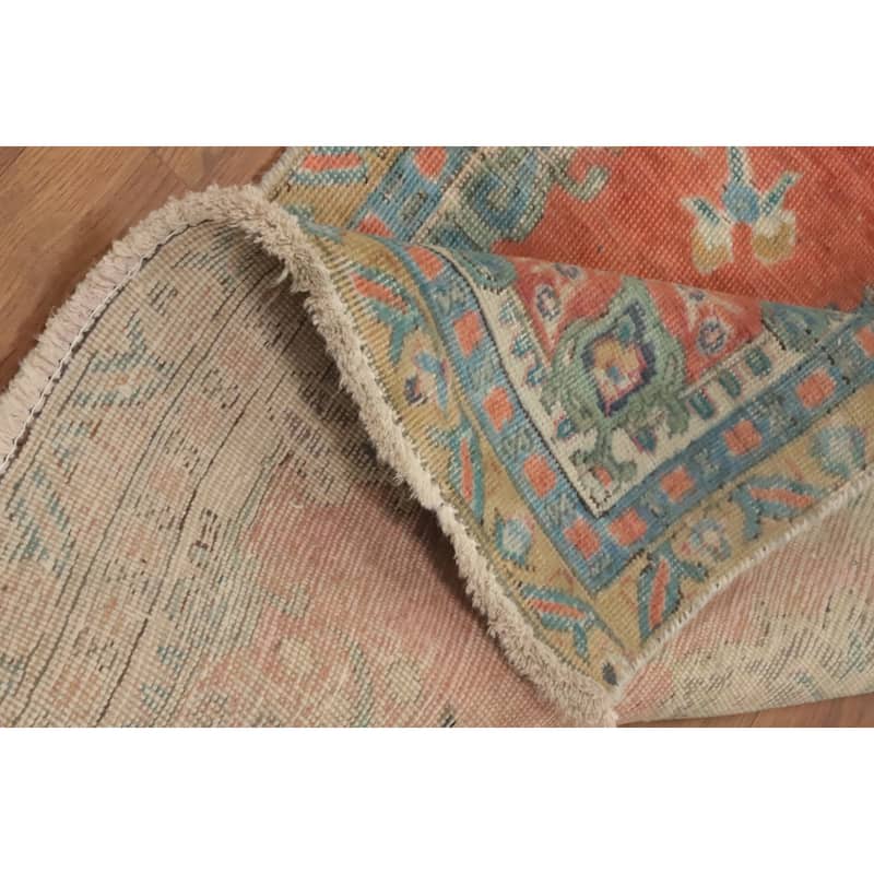 Hand Knotted Oriental 100% Wool Carpet Traditional Floral Oranges & Rust Tabriz Area Rug - 4' 5'' X 2' 8''