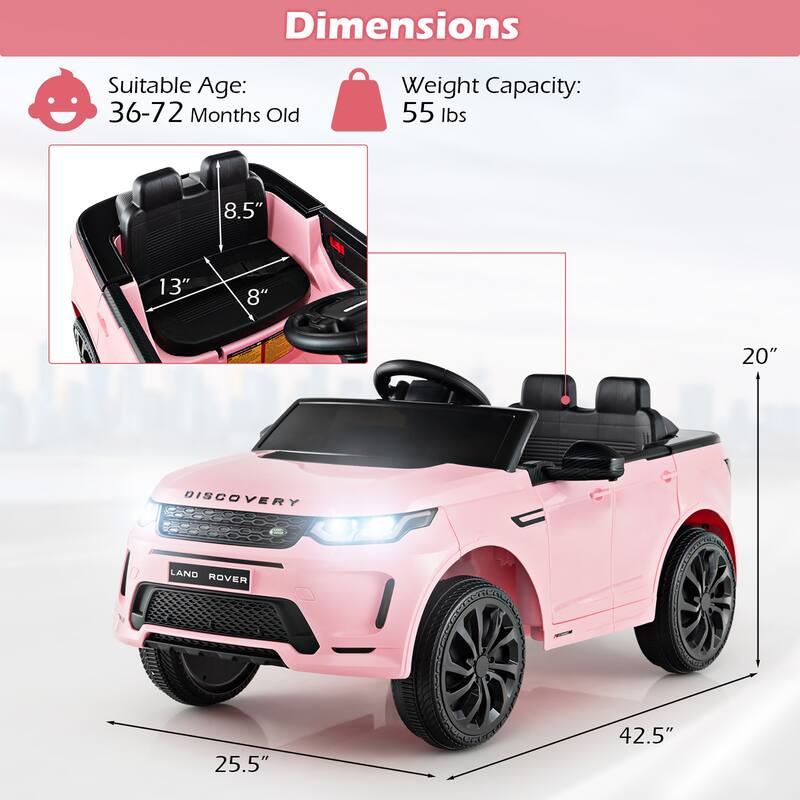 Gymax 12V Kids Ride On Car Licensed Land Rover Electric Vehicle w/