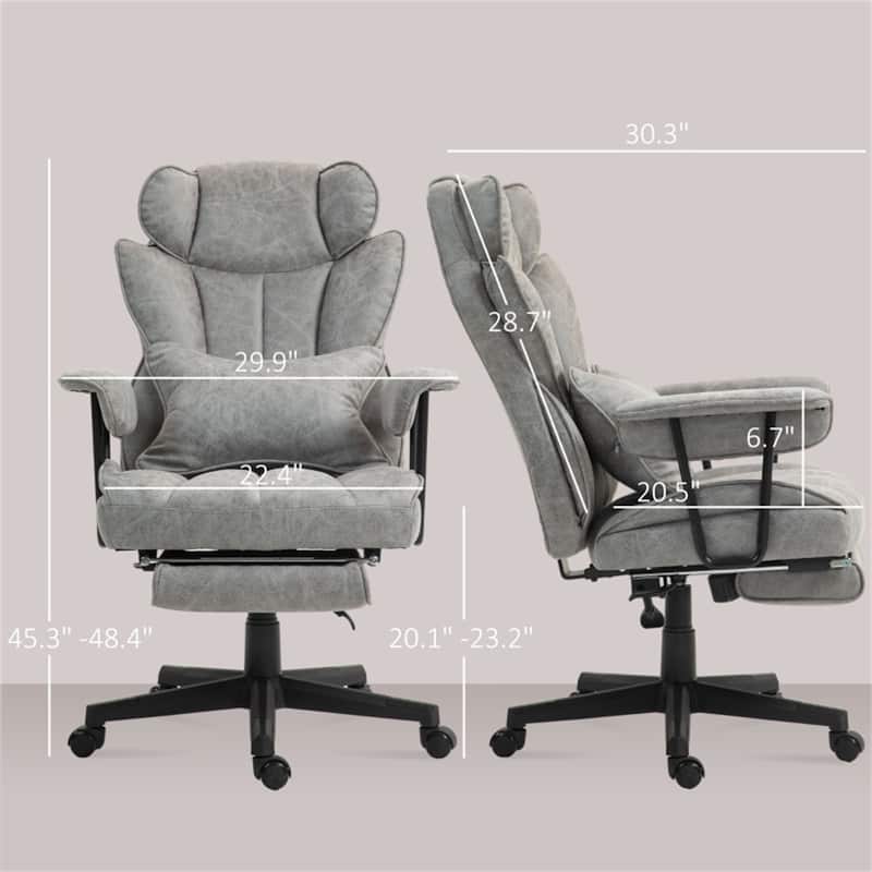 Microfiber Big and Tall Reclining Office Chair with Footrest - 29.9" W x 30.3" D x 45.3"-48.4" H