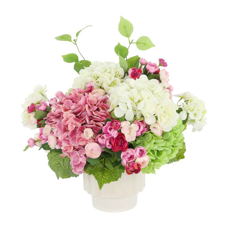 Classic Floral Arrangement with Hydrangeas and Ranunculus