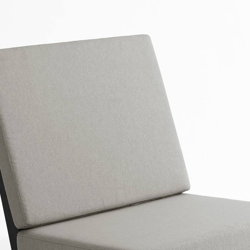 Outdoor Teak Wood Waterproof Armless Chair Loveseat with Cushions