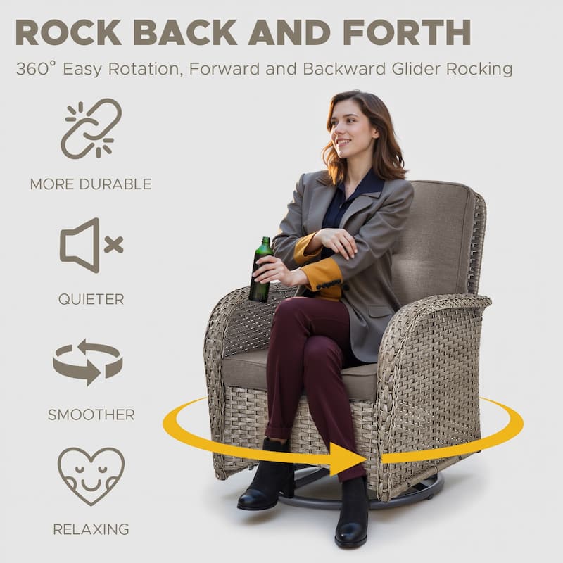 Wicker Outdoor Swivel Rocker Patio Chairs