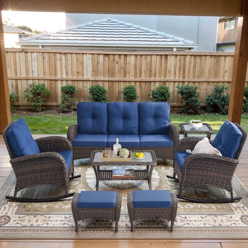 Gymojoy Outdoor Wicker Patio Furniture Sofa & Chair Set - Luxurious Comfort, Weather-Resistant