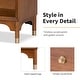 preview thumbnail 5 of 12, Furniture of America Forma Mid-Century Modern Walnut Solid Wood Nightstand With LED Light and USB Ports (Set of 2)