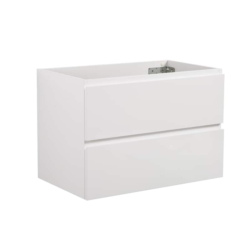 GDFStudio - Evelyn Alice Wall-Mounted Storage Cabinet with Dual Drawers and Clean Modern Profile - Cabinet WITHOUT basin