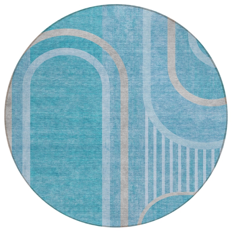 Machine Washable Indoor/ Outdoor Chantille Mid Century Modern Rug