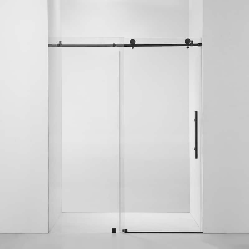 Vanity Art 56–60" W x 76" H Frameless Sliding Shower Door with Clear Tempered Glass