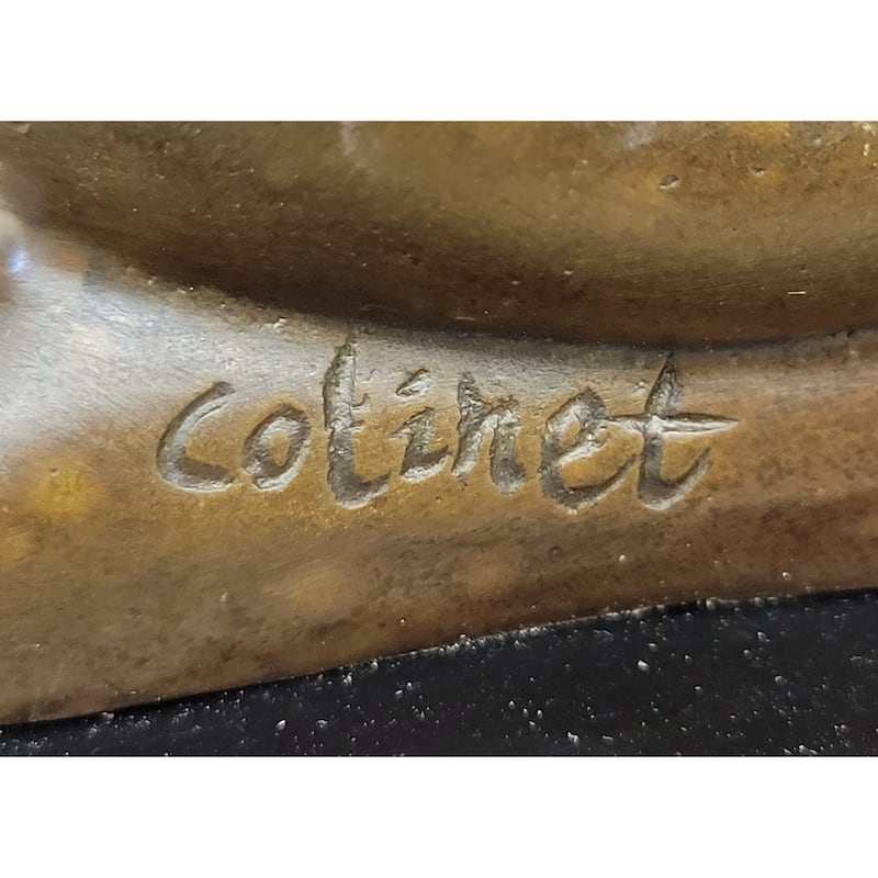 Abstract Bronze Sculpture Of A Couple Kissing - Love Romance Original Art