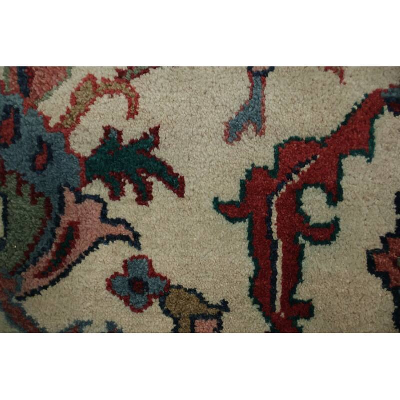 Hand Knotted Oriental 100% Wool Carpet Traditional Floral Beige & Ivories Agra Area Rug - 12' 0'' X 9' 0''