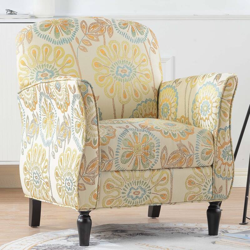 GDFStudio - Fabric Upholstered Accent Chair with Birch Legs