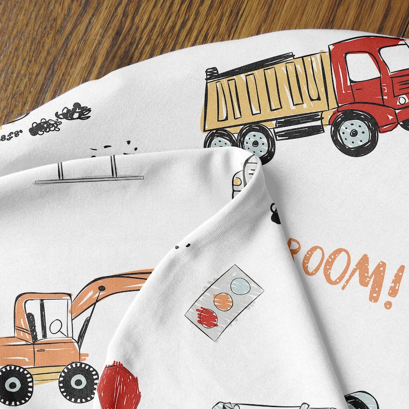 Sweet Jojo Designs Construction Truck Nursing Breastfeeding Pillow Cover Case Pillow Not Included Orange Red Blue Transportation