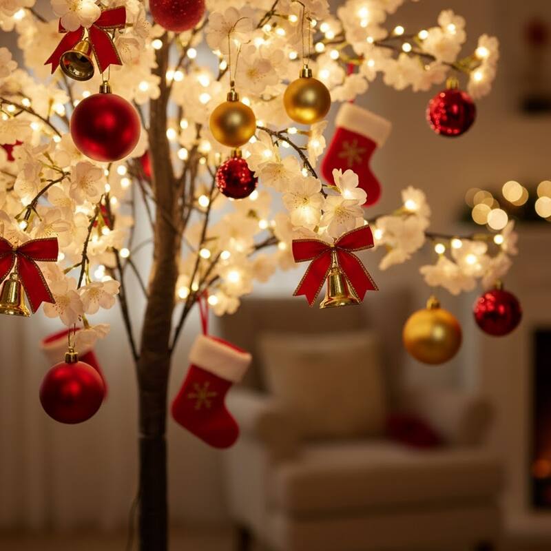6ft Lighted Cherry Blossom Tree Floor Lamp