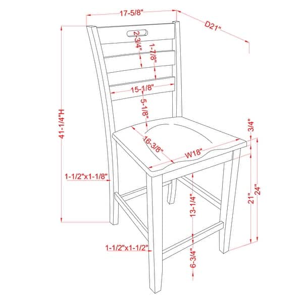 Jonah Farmhouse Wood Ladder Back Counter Height Chairs by Furniture of America (Set of 2)