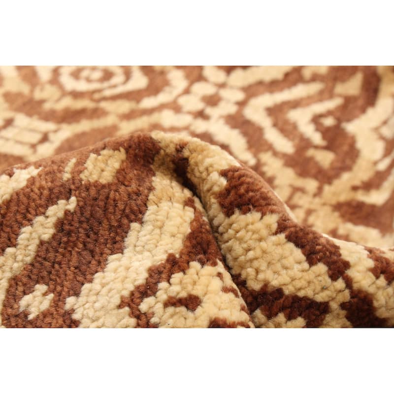 ECARPETGALLERY Hand-knotted Mystique Brown Wool Rug - 5'10 x 8'8