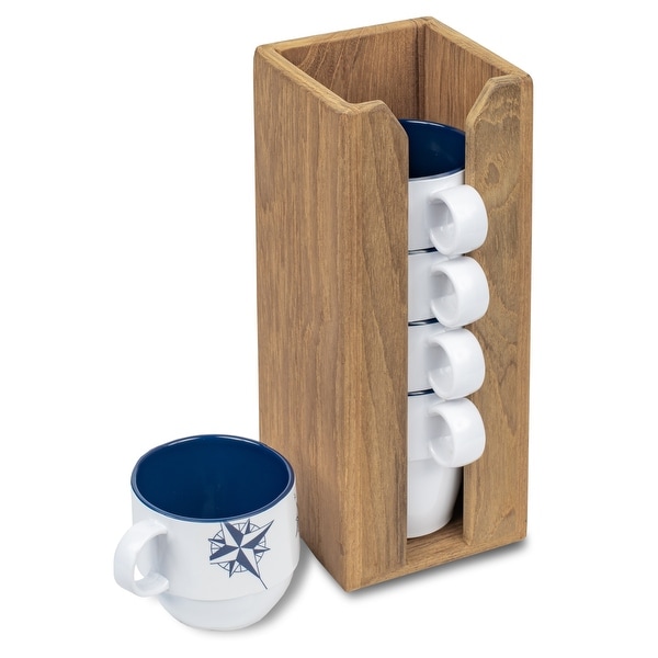 Teak Modular Mug Rack Wall Mount or Stand Alone 4 1 4