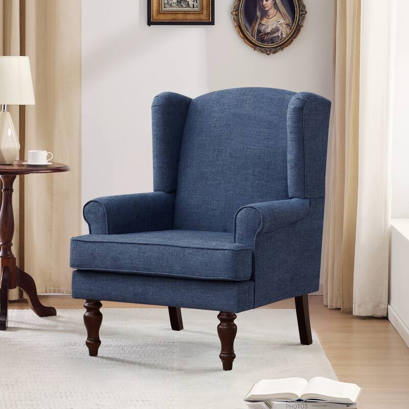 Accent Arm Chair with Turned Legs and Round Arms