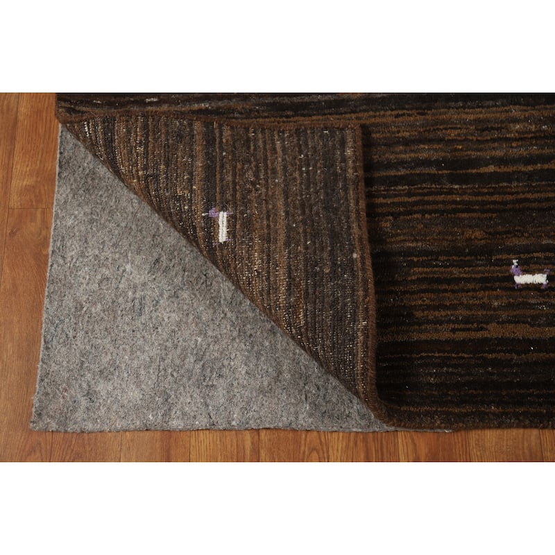Hand Knotted Oriental 100% Wool Carpet Tribal Tribal Brown Gabbeh Area Rug - 7' 6'' X 5' 5''
