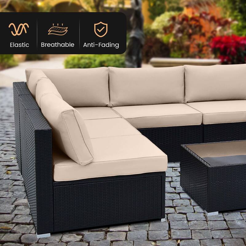 Costway 10 PCS Patio Rattan Furniture Set Outdoor Wicker Sofa Table - See Details