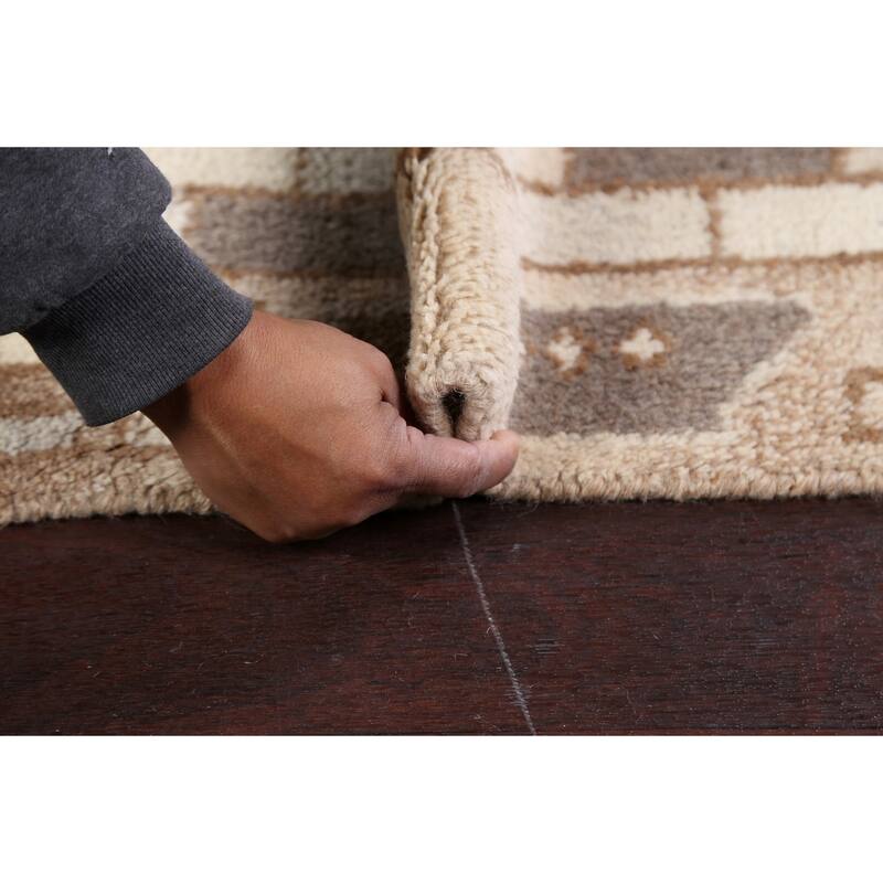 Abstract Modern Oriental Moroccan Area Rug Hand-knotted Wool Carpet - 5'5" x 7'2"