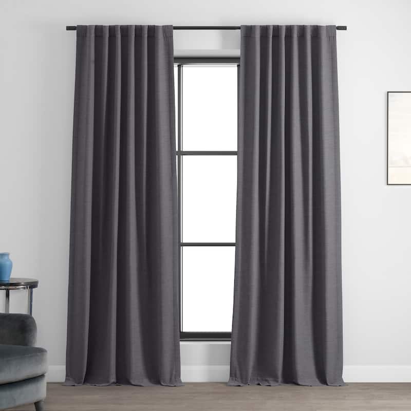 Exclusive Fabrics Textured Bellino Room Darkening Curtains (1 Panel) - 50 X 108 - Armour Grey