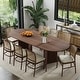 preview thumbnail 1 of 22, Solid Wood 79'' Oval Dining Table for 8 People Nordic style - 79*33.5 Walnut